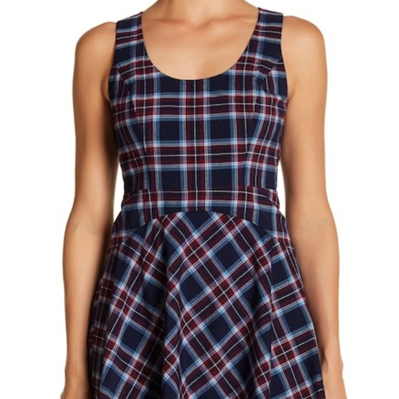 Delist 6/3‼️Donna Morgan Plaid Print Crepe Dress - Picture 3 of 6